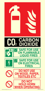 CO2 Fire Extinguisher Identification Sign